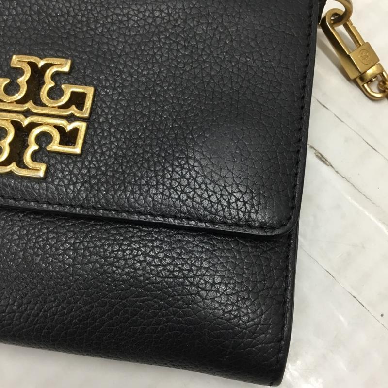 トリーバーチ TORY BURCH ショルダーバッグ ショルダーバッグ ショルダーウォレット 財布 チェーン ワンポイント 黒 / ブラック / X 金 / ゴールド / レディース USED 古着 中古 10120742