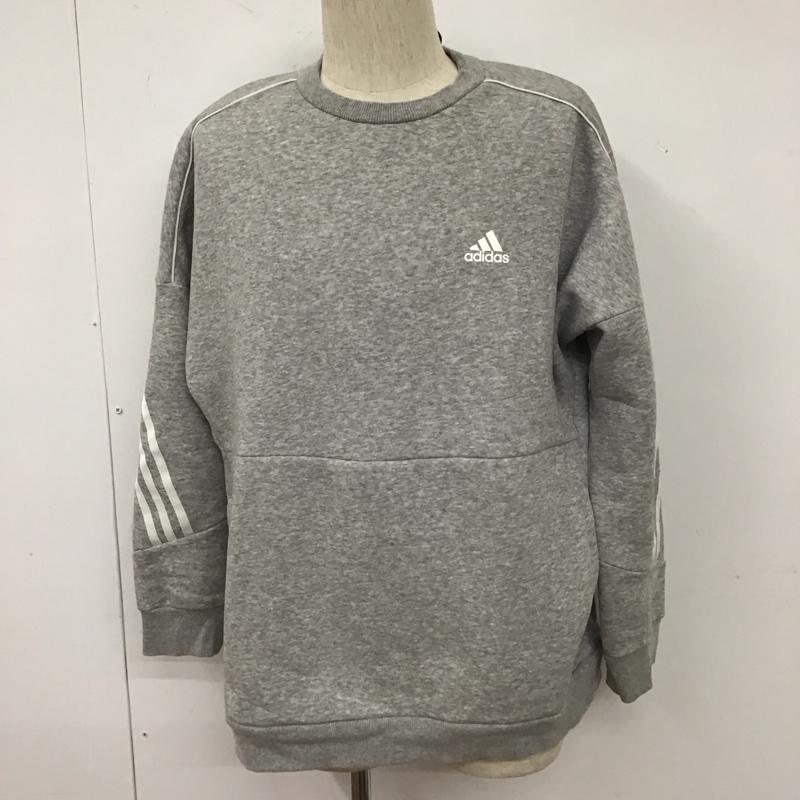 アディダス adidas トレーナー 長袖 GT6349 トレーナー スウェット クルーネック スポーツウェア ロゴ、文字 灰 / グレー / メンズ USED 古着 中古 10109841