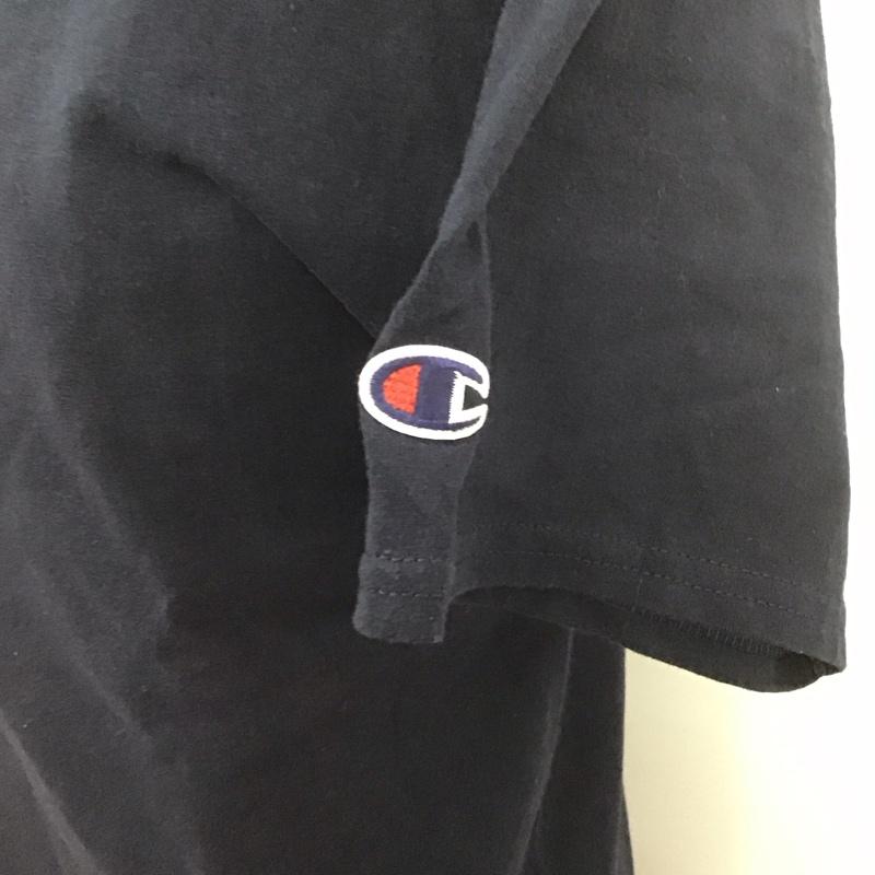 チャンピオン Champion Tシャツ 半袖 半袖カットソー 無地Tシャツ クルーネックカットソー M 無地 紺 / ネイビー / メンズ USED 古着 中古 10107534