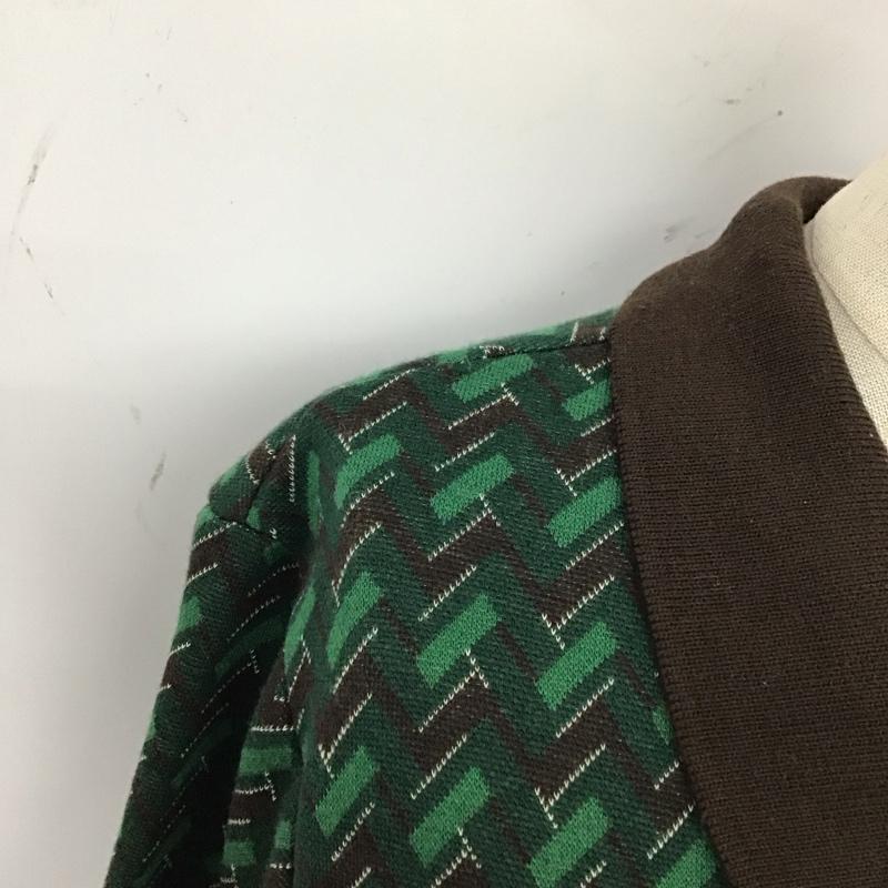 ザラ ZARA ニット、セーター 長袖 5039 172 500 襟付き ニットカットソー S 総柄 茶 / ブラウン / X 緑 / グリーン / X 白 / ホワイト / レディース USED 古着 中古 10121563