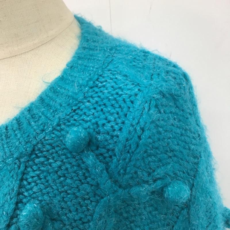 ザラ ZARA カーディガン 長袖 長袖カーディガン ニットカーディガン 前開きニット M 青 / ブルー / レディース USED 古着 中古 10110449