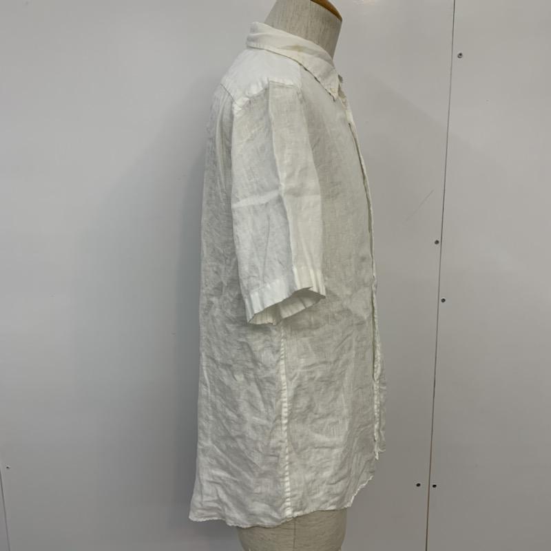 グリーンレーベルリラクシング green label relaxing シャツ、ブラウス 半袖 L 無地 白 / ホワイト / メンズ USED 古着 中古 10039241