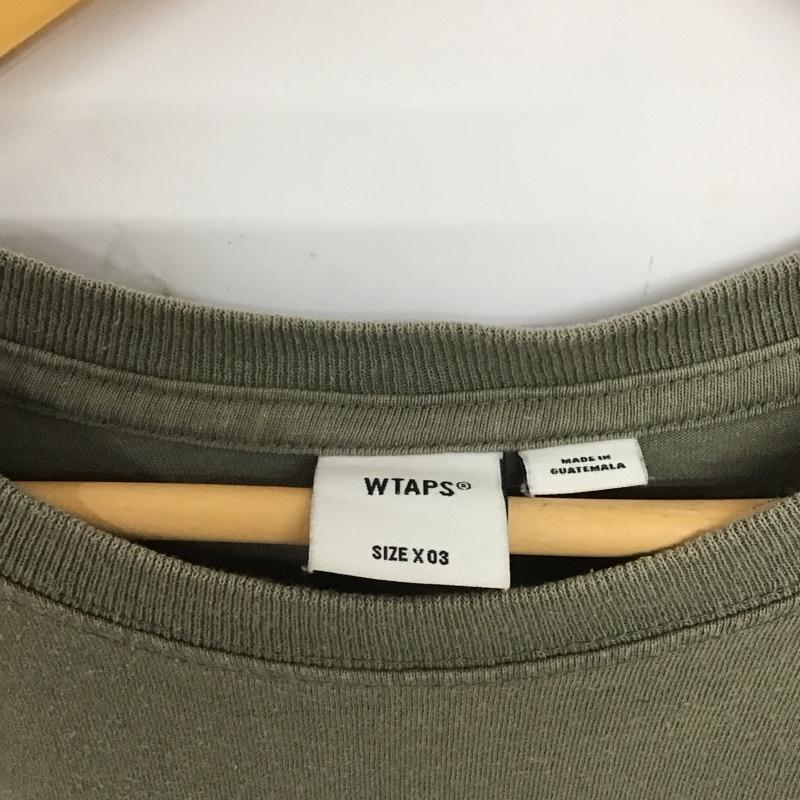 ダブルタップス WTAPS Tシャツ 半袖 半袖カットソー プリントTシャツ クルーネックカットソー 3 ロゴ、文字 カーキ / カーキ / メンズ USED 古着 中古 10139742