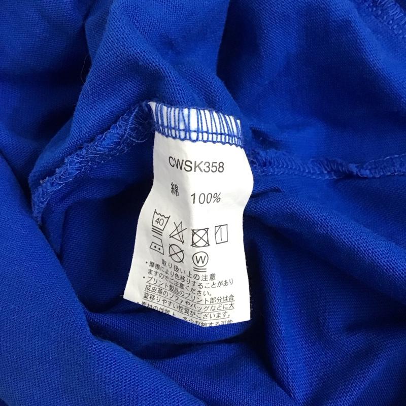 チャンピオン Champion ワンピース ひざ丈スカート CWSK358 クルーネック 半袖 カットソーワンピ M ロゴ、文字 青 / ブルー /  レディース USED 古着 中古 10112964