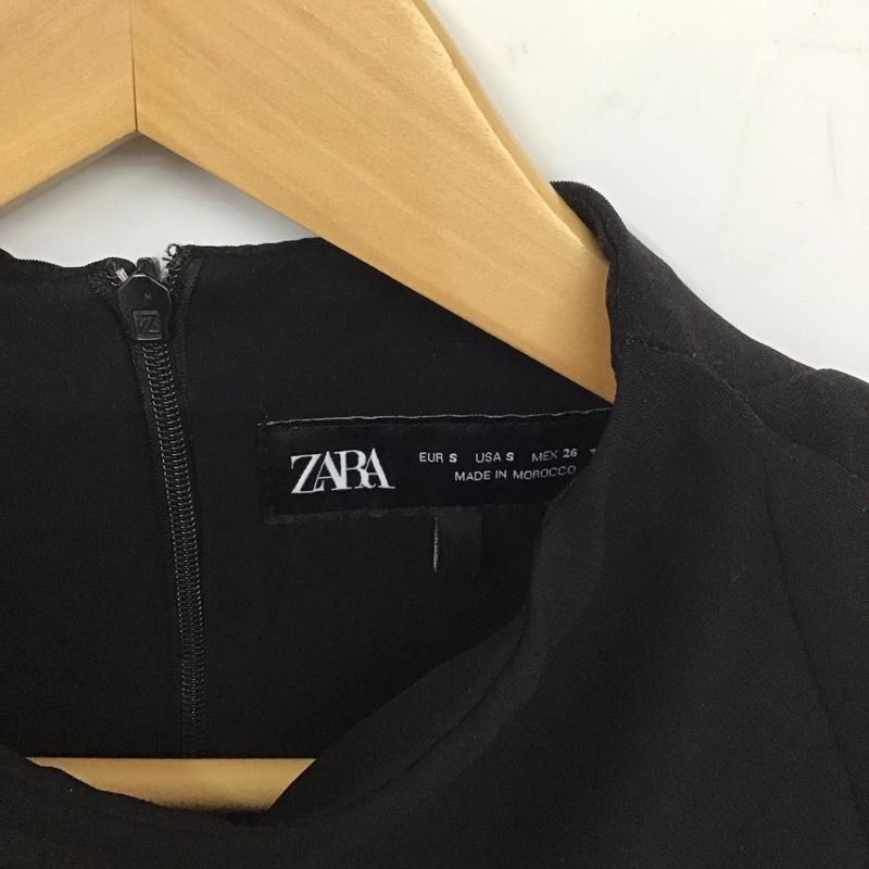 ザラ ZARA カットソー 半袖 半袖カットソー 無地Tシャツ ハイネックカットソー S 無地 黒 / ブラック / レディース USED 古着 中古 10129729
