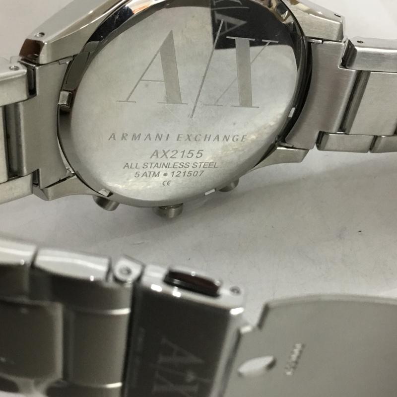 アルマーニエクスチェンジ A/X ARMANIEXCHANGE 腕時計 アナログ(クォーツ式) AX2155 ロゴ、文字 銀 / シルバー / X 紺 / ネイビー / メンズ USED 古着 中古 10129445