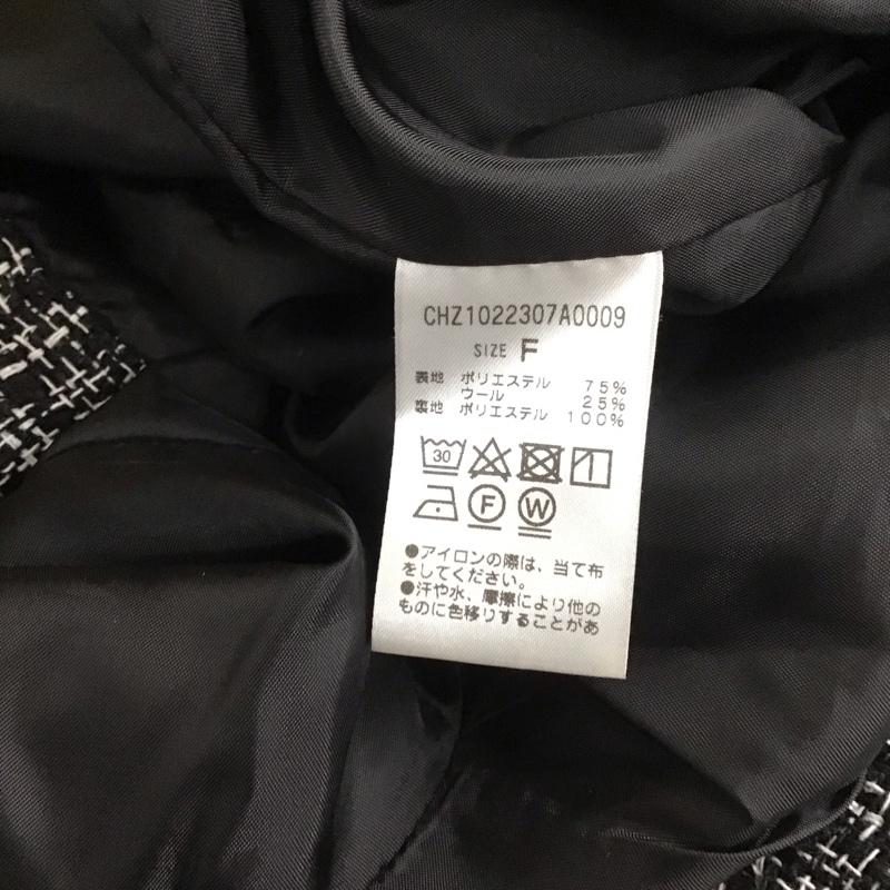 フーズフーチコ who s who Chico ジャケット、上着 ジャケット、ブレザー CHZ1022307A0009 ツイードフリンジジャケット 2WAY ベスト FREE チェック 黒 / ブラック / X 白 / ホワイト / レディース USED 古着 中古 10108359