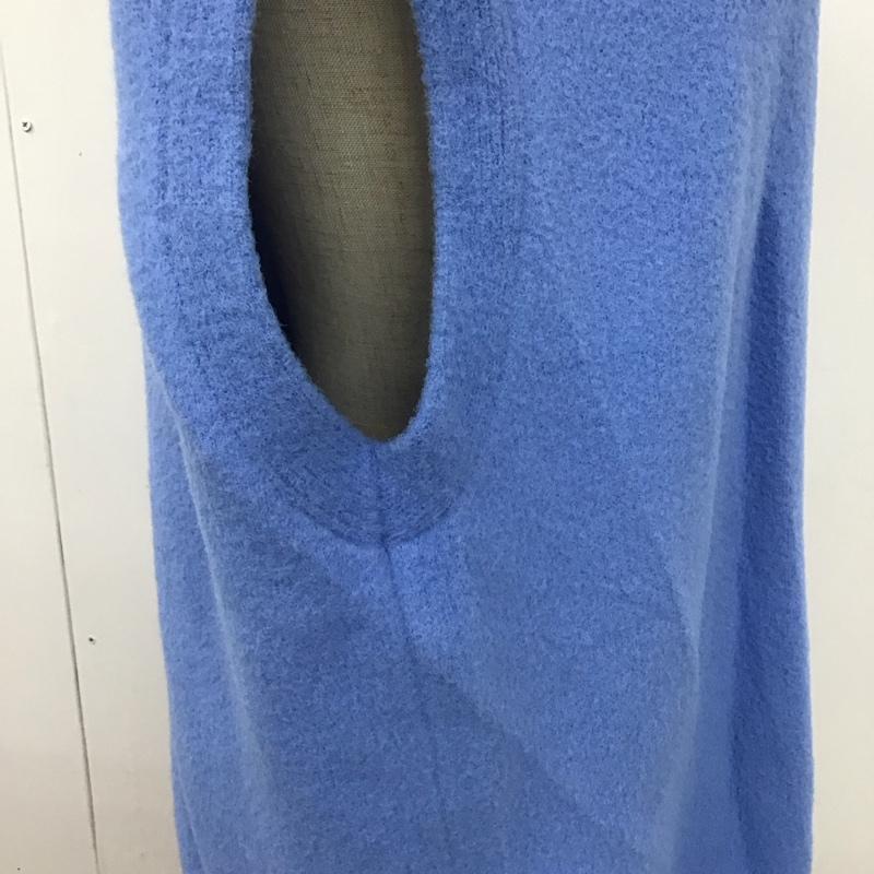 ザラ ZARA ベスト ベスト ニットベスト ノースリーブニット Vネック M 無地 青 / ブルー / レディース USED 古着 中古 10124753