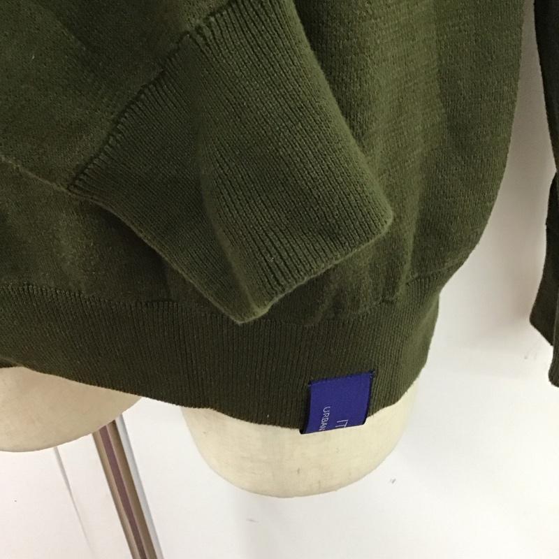 アイテムズ アーバンリサーチ ITEMS URBAN RESEARCH ニット、セーター 長袖 WH76-12Y001 クルーネック 40 無地 カーキ / カーキ / メンズ USED 古着 中古 10118105