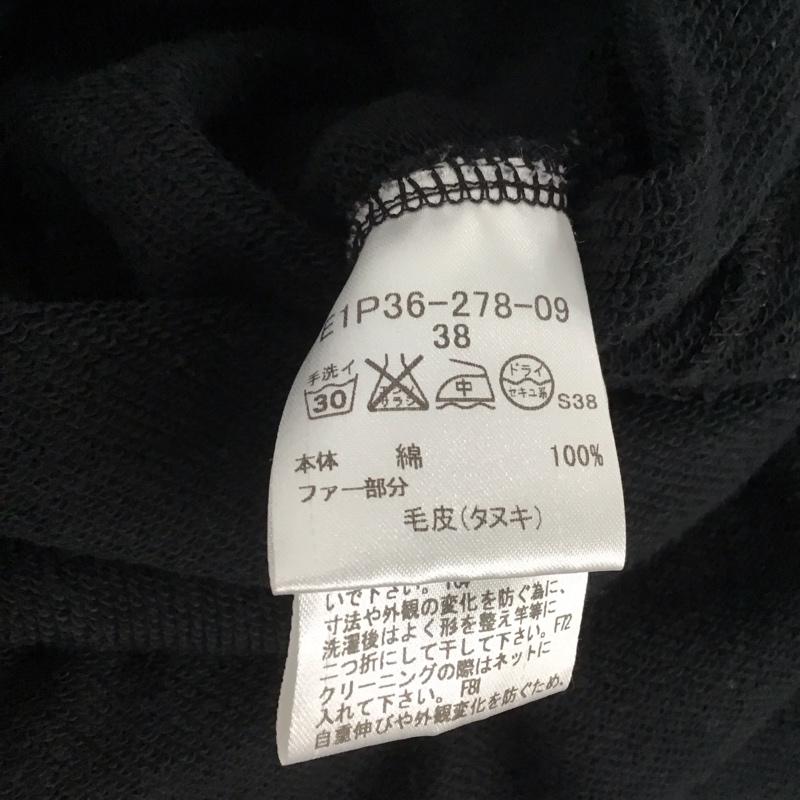 バーバリーブルーレーベル BURBERRY BLUE LABEL パーカー 長袖 長袖パーカー ジップアップパーカー ロングパーカー 38 ロゴ、文字 黒 / ブラック / レディース USED 古着 中古 10143838