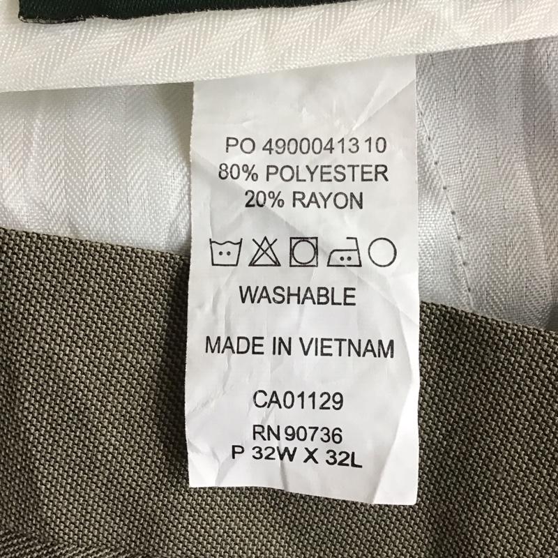 ラルフローレン RALPHLAUREN パンツ スラックス スラックスパンツ ワイドパンツ カジュアルパンツ センタータックパンツ 80s 緑タグ 32インチ 無地 カーキ / カーキ / メンズ USED 古着 中古 10116406