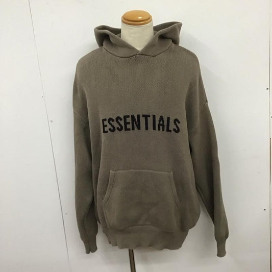 エッセンシャルズ ESSENTIALS パーカー 長袖 長袖パーカー プルオーバーパーカー ニットパーカー XL ロゴ、文字 灰 / グレー /  メンズ USED 古着 中古 10127651