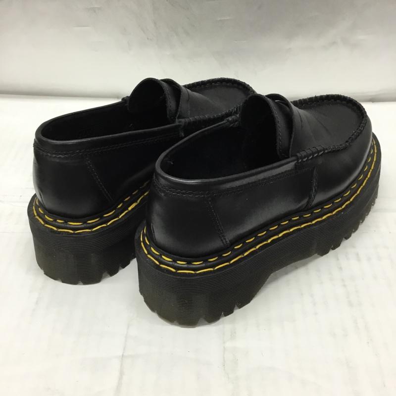 ドクターマーチン Dr.Martens ローファー ローファー コインローファー ダブルステッチ 厚底 UK4 US:5 無地 黒 / ブラック / レディース USED 古着 中古 10107626