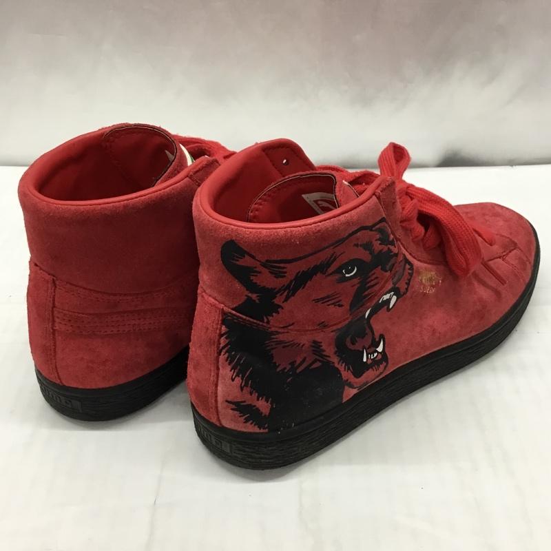 プーマ PUMA スニーカー スニーカー 357253 Suede Mid ROARCAT 24cm 24.0cm プリント 赤 / レッド / X 黒 / ブラック / レディース USED 古着 中古 10119896