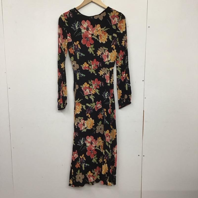 ザラ ZARA ワンピース ロングスカート Vネック 長袖 XS 花柄 マルチカラー / マルチカラー / レディース USED 古着 中古 10138637