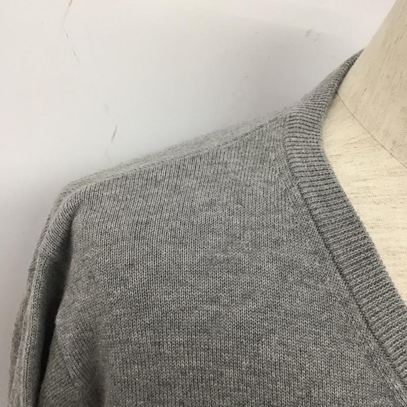 トミーヒルフィガー TOMMY HILFIGER ニット、セーター 長袖 長袖ニットカットソー ニット セーター Vネックニット L ロゴ、文字 灰 / グレー / メンズ USED 古着 中古 10109089