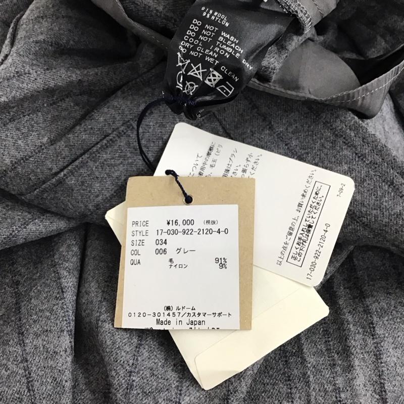 プラージュ Plage パンツ スラックス スラックスパンツ ワイドパンツ センタータックパンツ 34インチ ストライプ 灰 / グレー / レディース USED 古着 中古 10145177