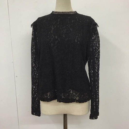 ザラ ZARA カットソー 長袖 M レース柄 黒 / ブラック /  レディース USED 古着 中古 10113481