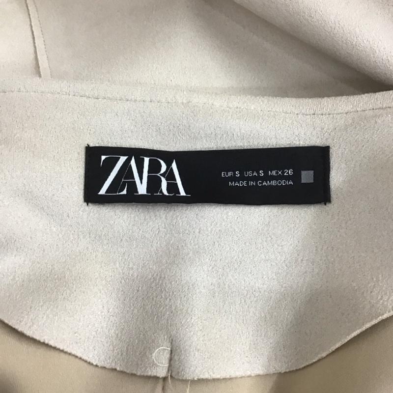 ザラ ZARA ジャケット、上着 ジャケット、ブレザー 3046 134 710 コントラスト フェイクスエードジャケット ノーカラー フリンジ S 刺繍 ベージュ / ベージュ / レディース USED 古着 中古 10108580