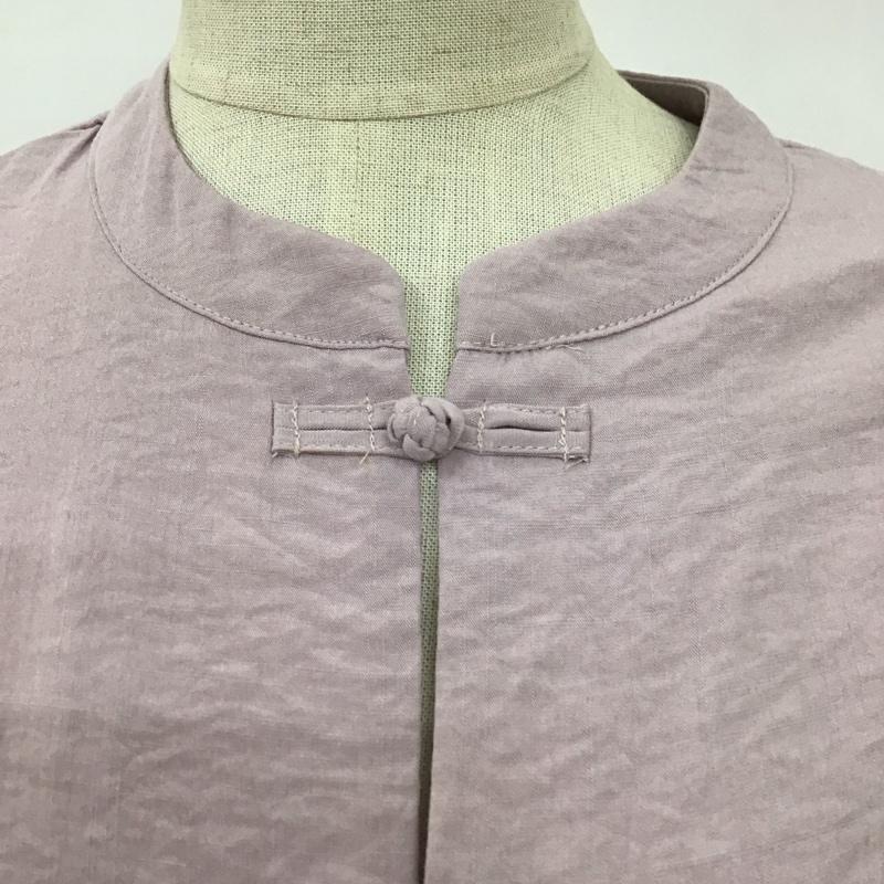 アルシーヴ archives カットソー 長袖 長袖シャツ ノーカラーシャツ 前開きシャツ M 無地 紫 / パープル / レディース USED 古着 中古 10117305