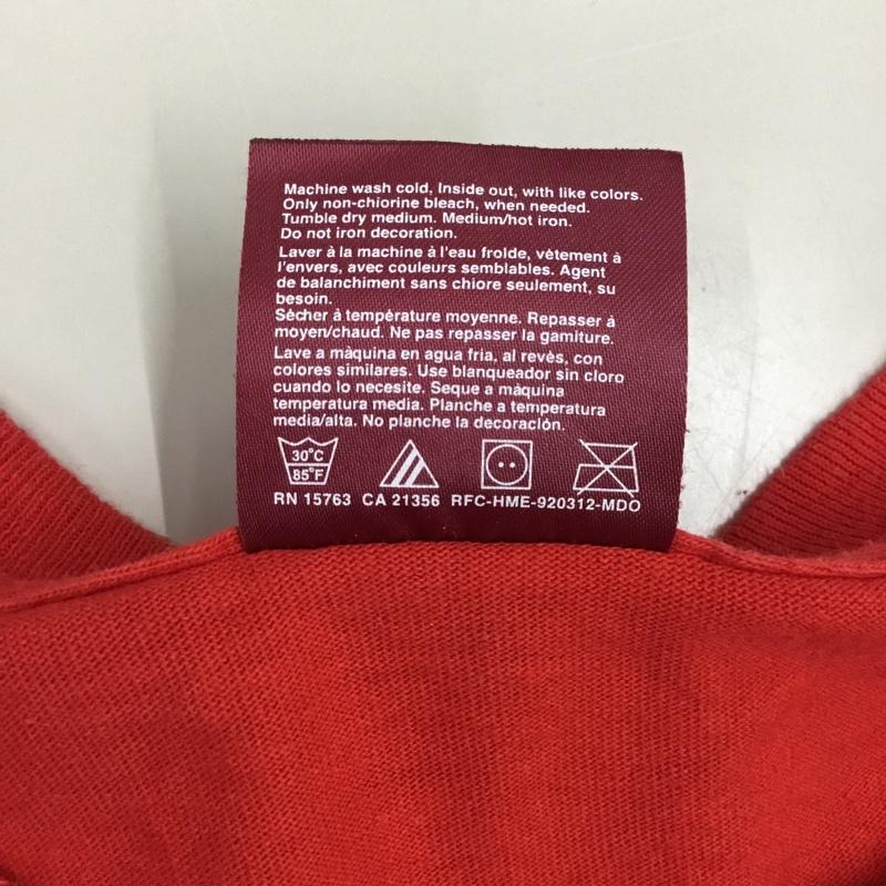 ハイドアンドシーク HIDE AND SEEK Tシャツ 半袖 半袖カットソー プリントTシャツ クルーネックカットソー L ロゴ、文字 赤 / レッド / メンズ USED 古着 中古 10111933