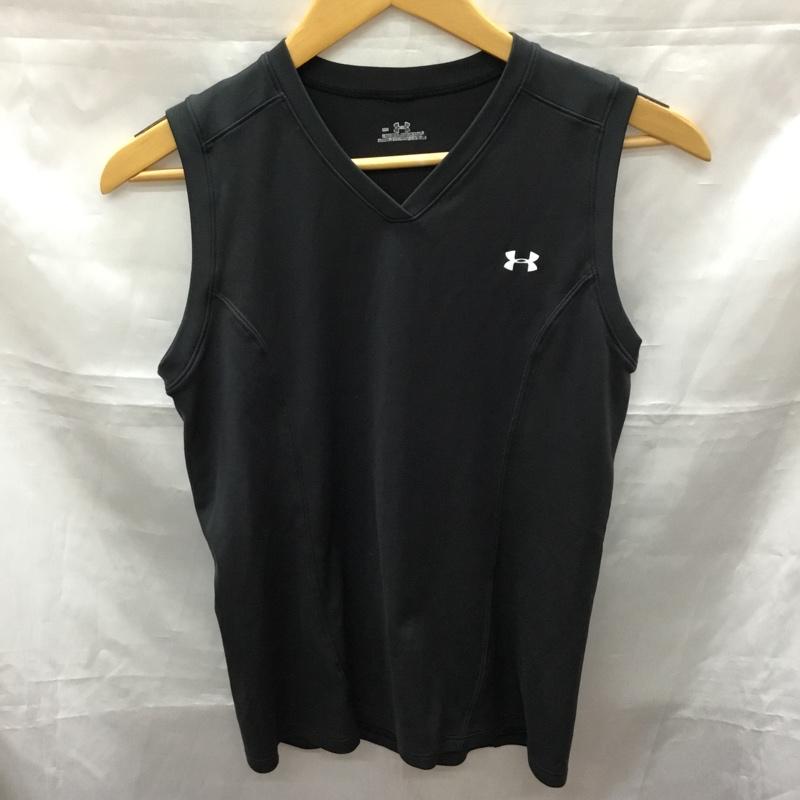アンダーアーマー UNDER ARMOUR タンクトップ タンクトップ ノースリーブカットソー ロゴタンクトップ スポーツウェア S ロゴ、文字 黒 / ブラック / レディース USED 古着 中古 10113334