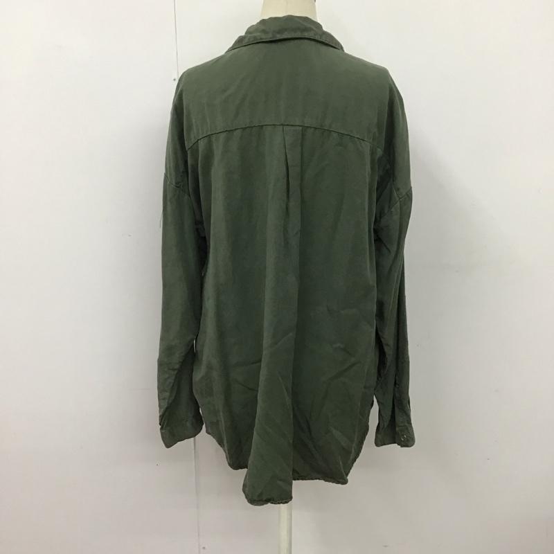 ザラ ZARA シャツ、ブラウス 長袖 長袖シャツ 無地シャツ カラーシャツ ミリタリーシャツ M 無地 カーキ / カーキ / レディース USED 古着 中古 10126498