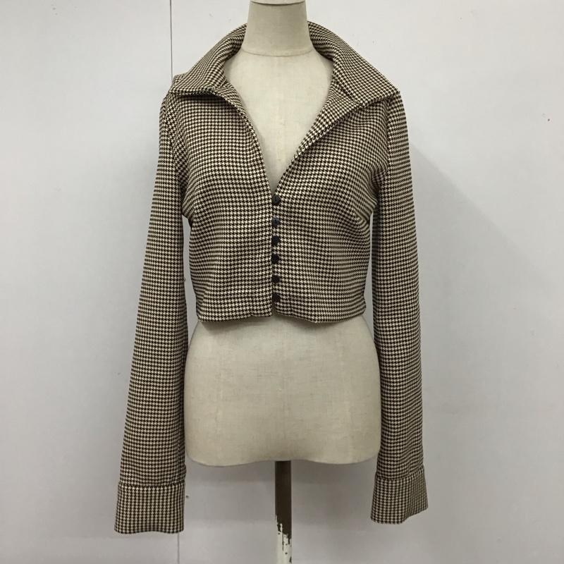 ザラ ZARA シャツ、ブラウス 長袖 長袖シャツ カラーシャツ 長袖カットソー 総柄シャツ M 総柄 黒 / ブラック / X ベージュ / ベージュ / レディース USED 古着 中古 10118610