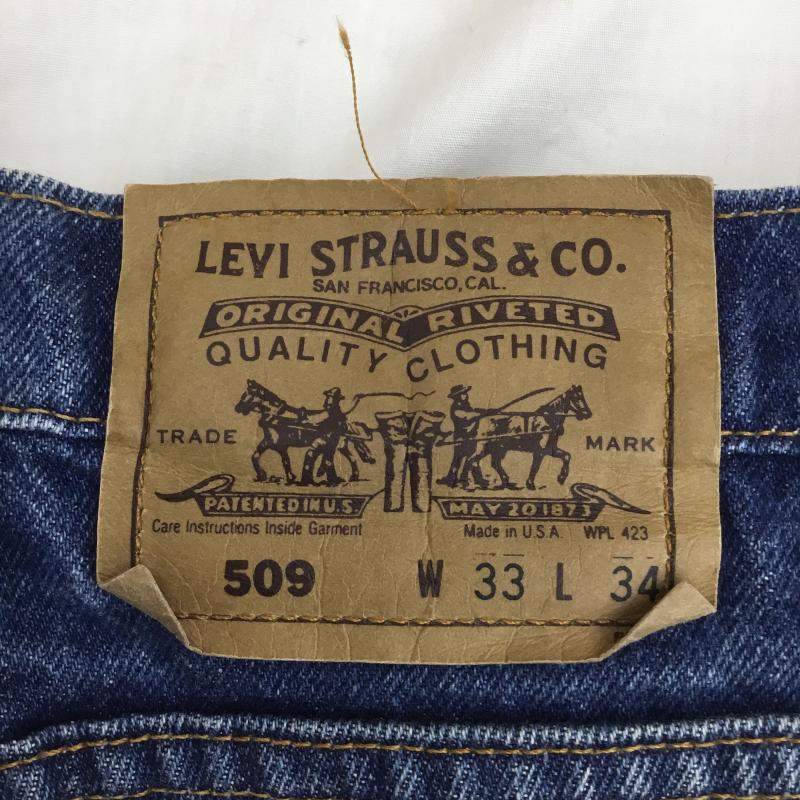 リーバイス Levi s パンツ デニム、ジーンズ USA製 20509-0217 33インチ 無地 インディゴ / インディゴ /  メンズ USED 古着 中古 10125240