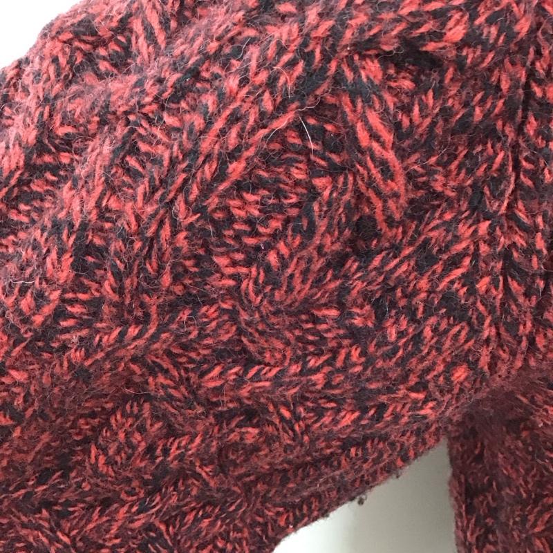 エルエルビーン L.L.Bean ニット、セーター 長袖 272203 ショールカラー M 黒 / ブラック / X 赤 / レッド / メンズ USED 古着 中古 10111229