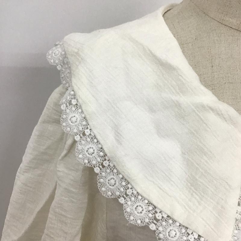 ザラ ZARA シャツ、ブラウス 長袖 3564 183 251 ビッグカラー レース M 無地 アイボリー / アイボリー / レディース USED 古着 中古 10106736