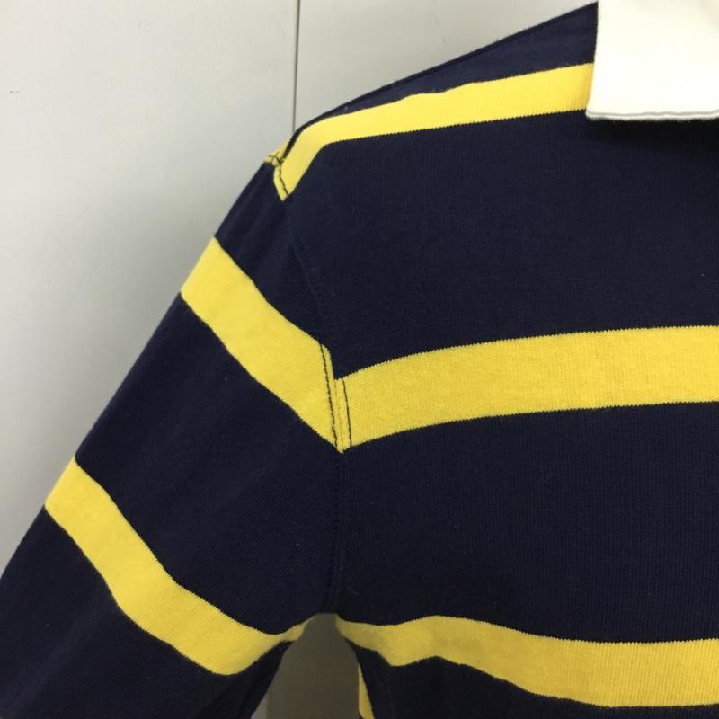 ポロラルフローレン POLO RALPH LAUREN カットソー 長袖 長袖カットソー ラガーシャツ ボーダーシャツ カラーシャツ S ボーダー柄 黄 / イエロー / X 紺 / ネイビー /  メンズ USED 古着 中古 10110010