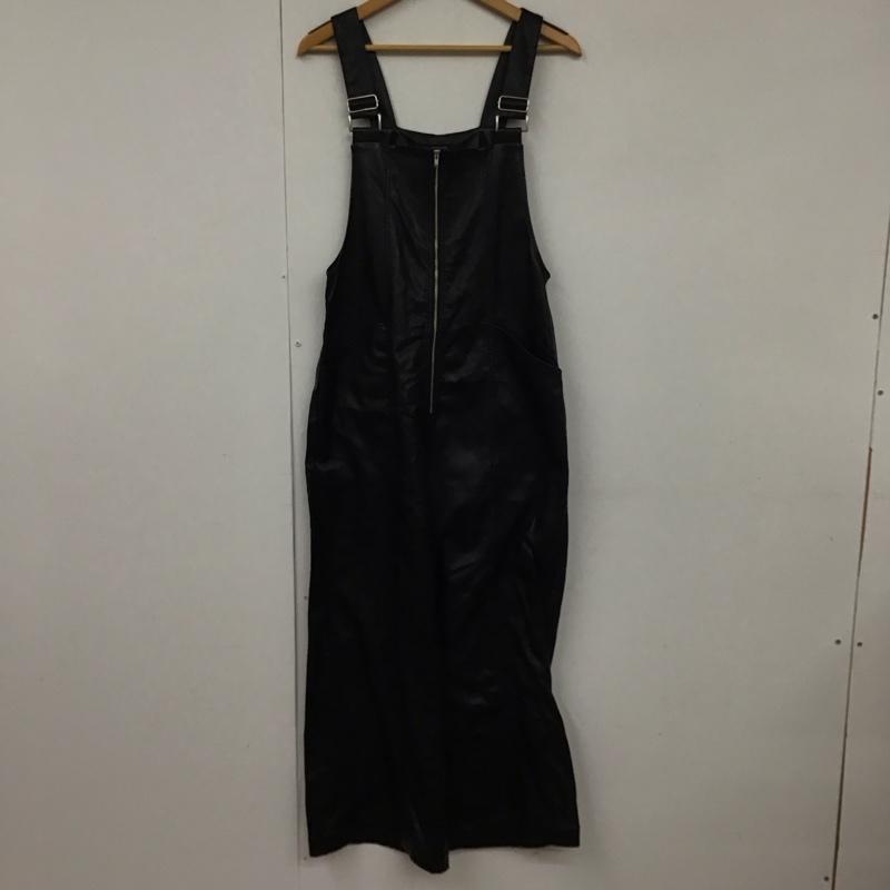 ジーナシス JEANASIS サロペット・オーバーオール サロペット、オーバーオール JS071500TS フロントZIPレザーサロペット フェイクレザー FREE 無地 黒 / ブラック / レディース USED 古着 中古 10130451