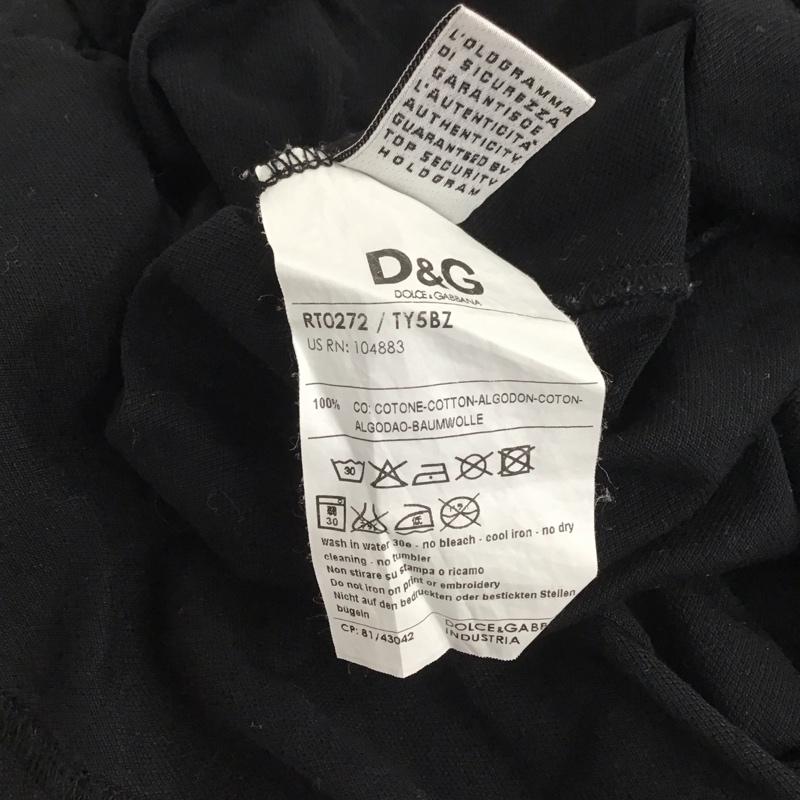 ドルチェアンドガッバーナ DOLCE&GABBANA カットソー 半袖 半袖カットソー 無地Tシャツ ヘンリーネックカットソー L ロゴ、文字 黒 / ブラック / メンズ USED 古着 中古 10137960