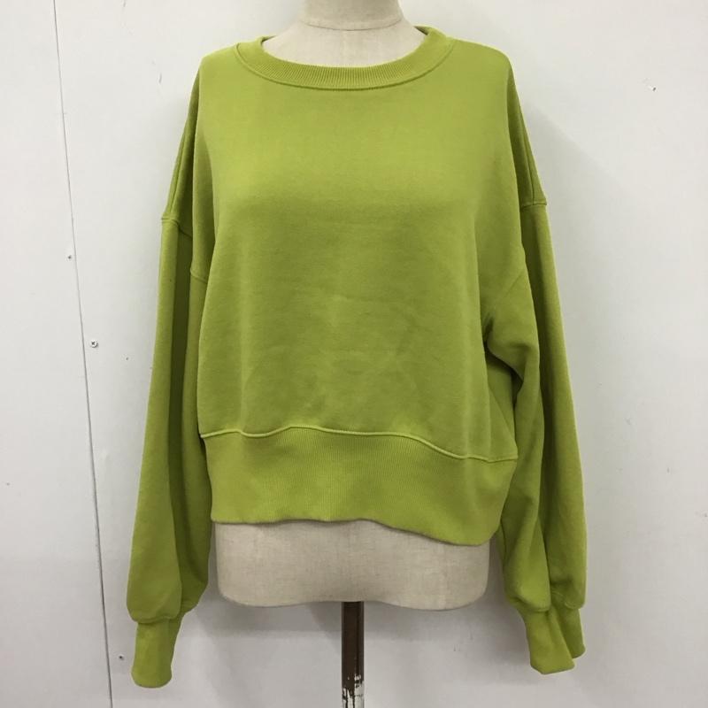 アズールバイマウジー AZUL BY MOUSSY トレーナー 長袖 250fat80-115i ショートカラースウェットトップス 長袖トレーナー S 無地 緑 / グリーン / レディース USED 古着 中古 10114508