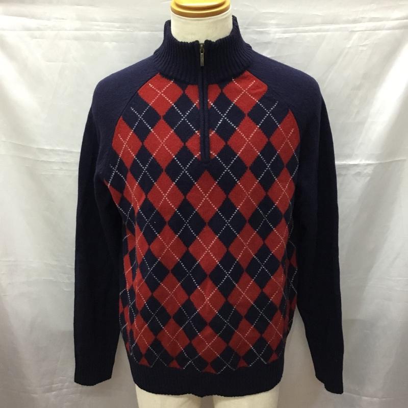 ブルックスブラザーズ BROOKS BROTHERS ニット、セーター 長袖 長袖ニットカットソー ニット セーター ジップネックニット M プリント マルチカラー / マルチカラー / メンズ USED 古着 中古 10113876