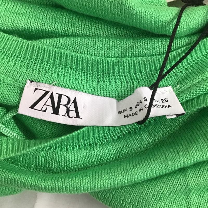 ザラ ZARA ニット、セーター 長袖 長袖ニットカットソー ニット セーター クルーネックニット S 無地 緑 / グリーン /  レディース USED 古着 中古 10112190