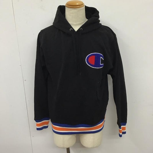 チャンピオン Champion パーカー 長袖 c3-k106 長袖パーカー フード付きパーカー プリントスウェット トレーナー L ロゴ、文字 黒 / ブラック /  メンズ USED 古着 中古 10124110
