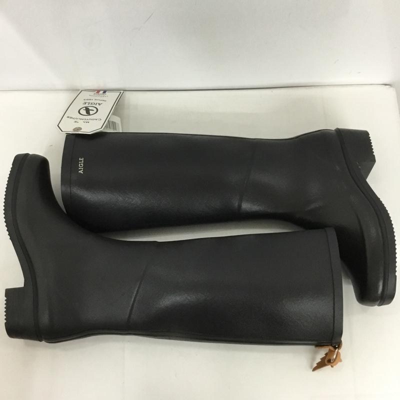 エーグル AIGLE 長靴、レインシューズ 長靴、レインシューズ ZZF8408 ミスジュリエットA ラバーブーツ 35 ロゴ、文字 黒 / ブラック / レディース USED 古着 中古 10135769