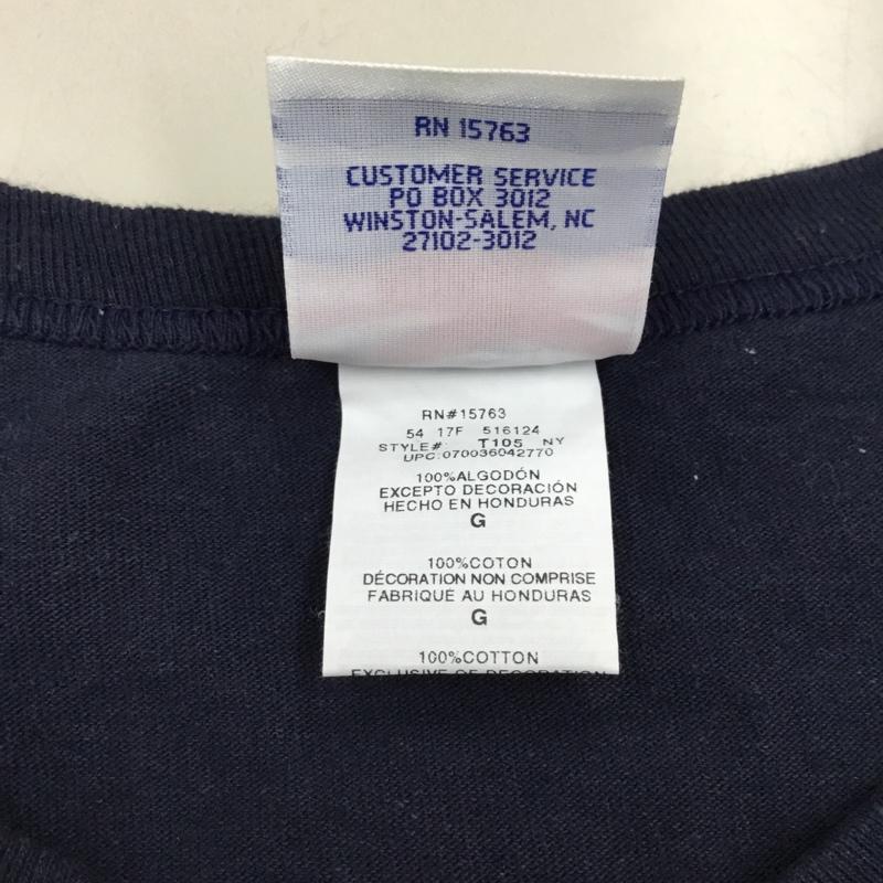 チャンピオン Champion Tシャツ 半袖 半袖カットソー 無地Tシャツ クルーネックカットソー L 無地 紺 / ネイビー / メンズ USED 古着 中古 10120481