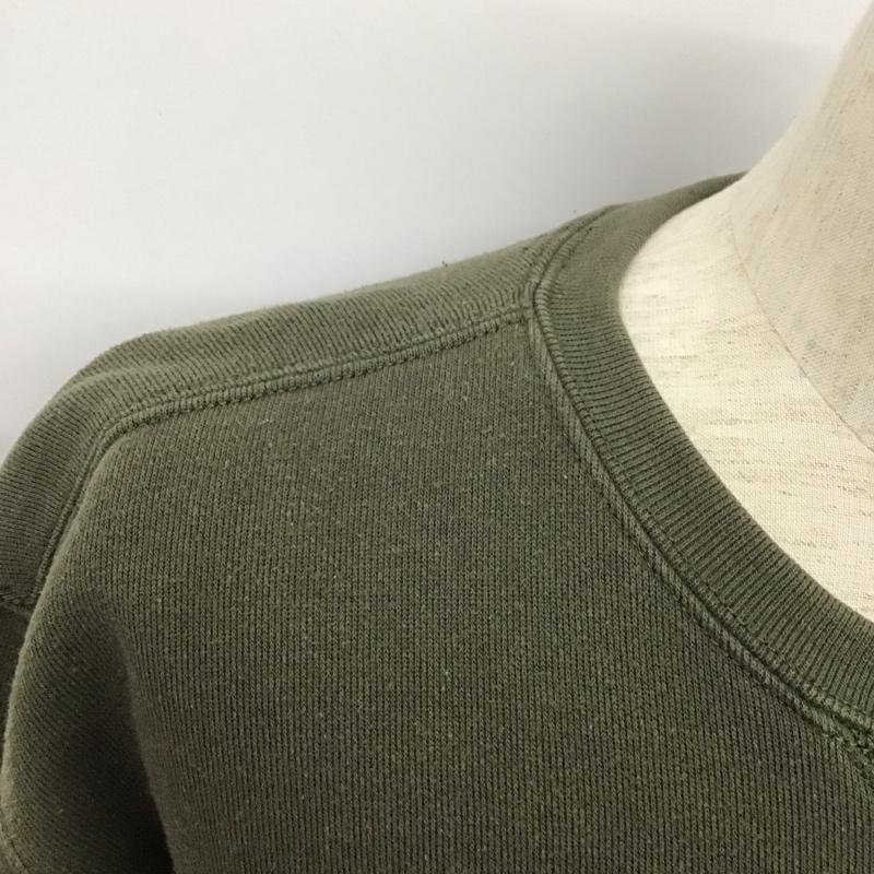 カーハート Carhartt トレーナー 長袖 長袖トレーナー スウェット クルーネック リブスウェットカットソー M ロゴ、文字 カーキ / カーキ / メンズ USED 古着 中古 10107687