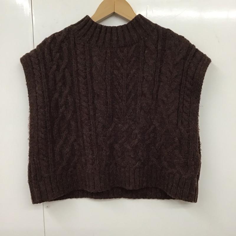 ローリーズファーム LOWRYS FARM ベスト ベスト ニットベスト FREE 無地 茶 / ブラウン / レディース USED 古着 中古 10131576