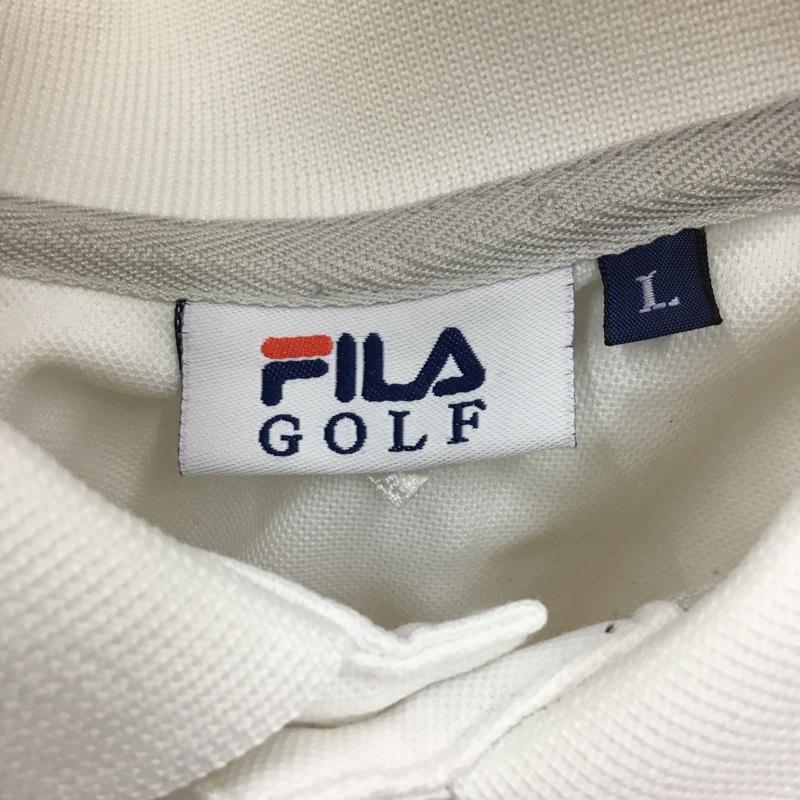 フィラ FILA ポロシャツ 半袖 GOLF ゴルフウェア L 刺繍 白 / ホワイト / メンズ USED 古着 中古 10117805