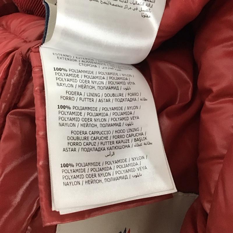 モンクレール MONCLER ジャケット、上着 ダウンジャケット ダウンジャケット アウター ジップアップジャケット 0 ロゴ、文字 赤 / レッド / レディース USED 古着 中古 10145066