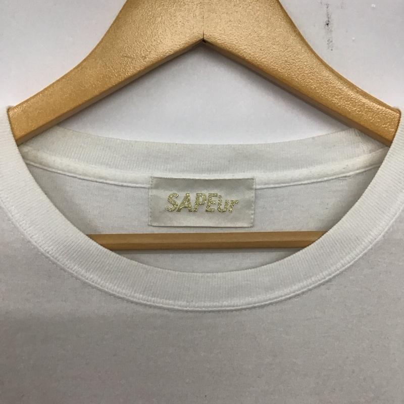 サプール SAPEur Tシャツ 半袖 半袖カットソー プリントTシャツ クルーネックカットソー ロゴ、文字 白 / ホワイト / メンズ USED 古着 中古 10137952
