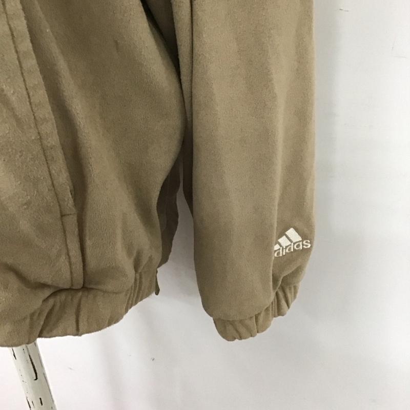 アディダス adidas ジャケット、上着 ジャケット、ブレザー h29548 スウェードジャケット ジップアップジャケット ノーカラージャケット L 無地 ベージュ / ベージュ / レディース USED 古着 中古 10124211