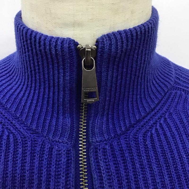 バーバリーブラックレーベル BURBERRY BLACK LABEL カーディガン 長袖 D1N07-706-24 フルジップ 2 ワンポイント 青 / ブルー / メンズ USED 古着 中古 10114034
