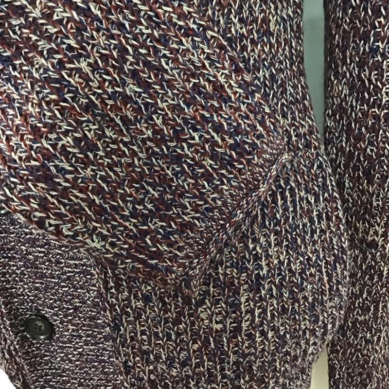 アール・ニューボールド R.NEWBOLD カーディガン 長袖 Vネック ウール XL 無地 マルチカラー / マルチカラー / メンズ USED 古着 中古 10118112