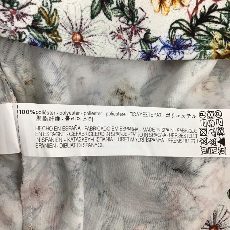 ザラベーシック ZARA BASIC ワンピース ひざ丈スカート 半袖ワンピース フレアスカート ひざ丈 フリル袖 XS プリント マルチカラー / マルチカラー / レディース USED 古着 中古 10117977