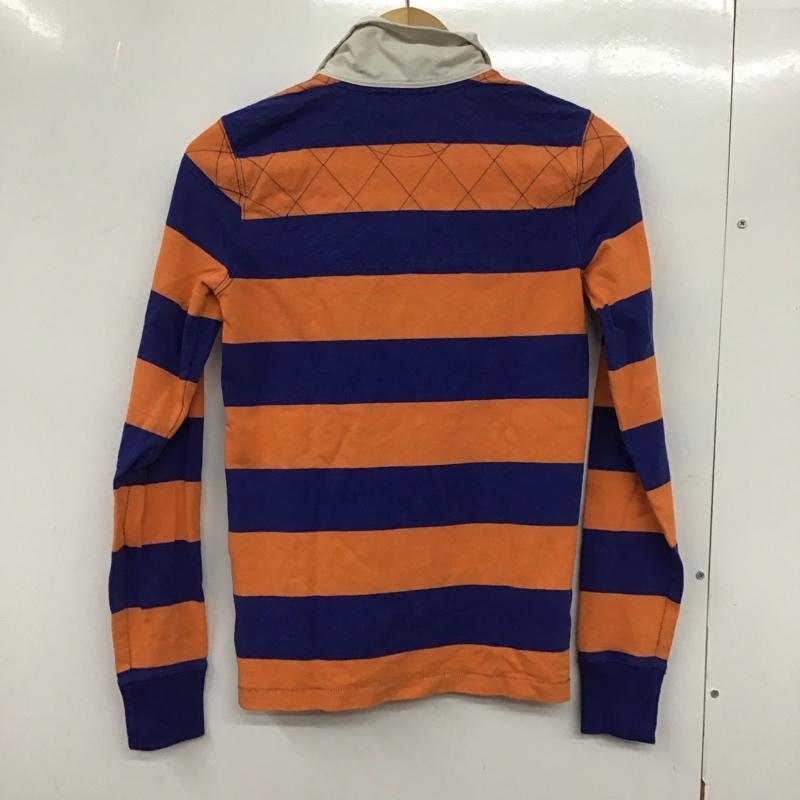 ラルフローレン ラグビー RALPH LAUREN RUGBY ポロシャツ 長袖 長袖ポロシャツ 長袖カットソー カラーシャツ S ボーダー柄 青 / ブルー / X 橙 / オレンジ / レディース USED 古着 中古 10132948